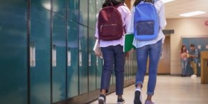 Students walking in hallways