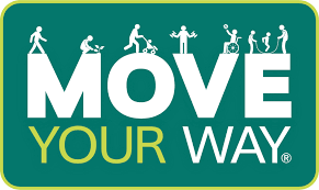 Move Your Way. Illustrations of people doing different physical activities. 