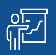 Strategic Priority 3 icon, a person presenting